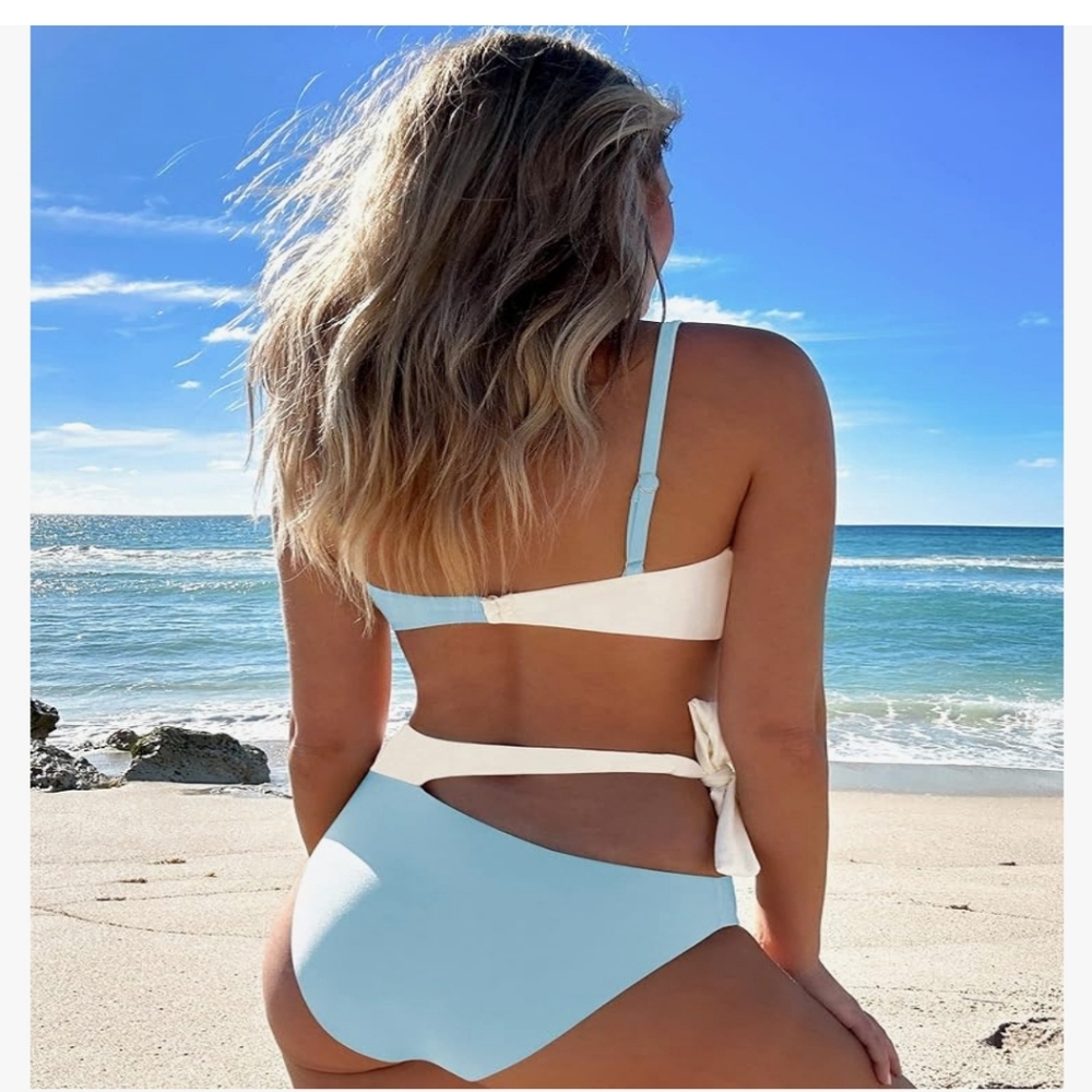 TASHEHE Women's  Bikini Set Sexy Cut Out Two Piece Swimsuit Bathing Suit - Picture 4 of 6